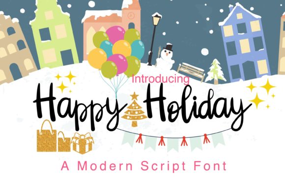 Happy Holiday Font Poster 1