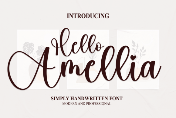 Hello Amellia Font Poster 1