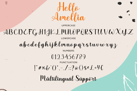 Hello Amellia Font Poster 7