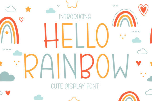 Hello Rainbow Font Poster 1