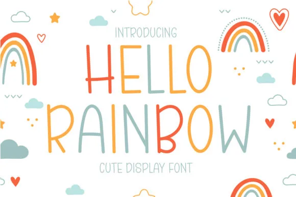 Hello Rainbow Font Hello Rainbow Font Poster 1