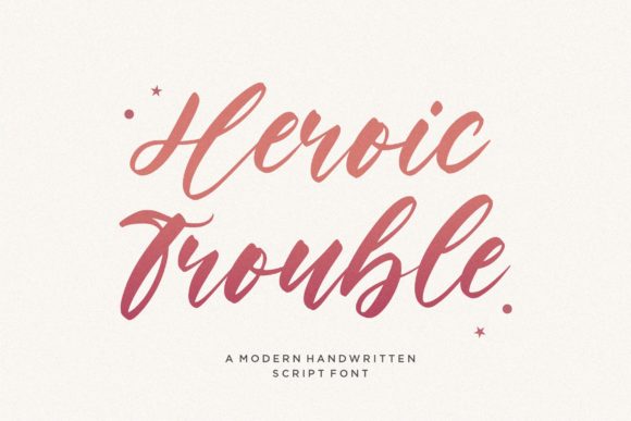 Heroic Trouble Script Font Poster 1