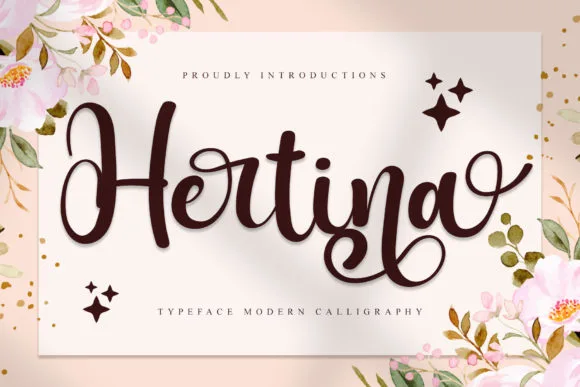 Hertina Script Font Hertina Script Font Poster 1