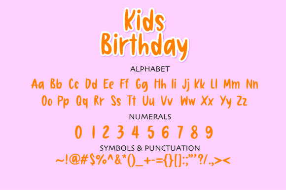 Kids Birthday Font Poster 2