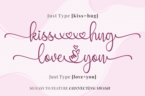Kiss Hug Love You Font Poster 2