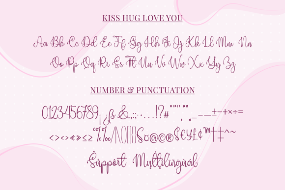 Kiss Hug Love You Font Poster 3