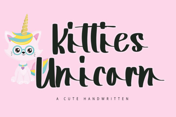 Kitties Unicorn Font Poster 1