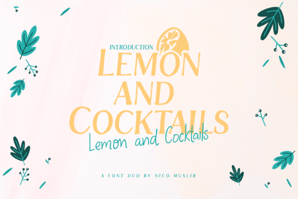 Lemon and Cocktails Font Poster 1