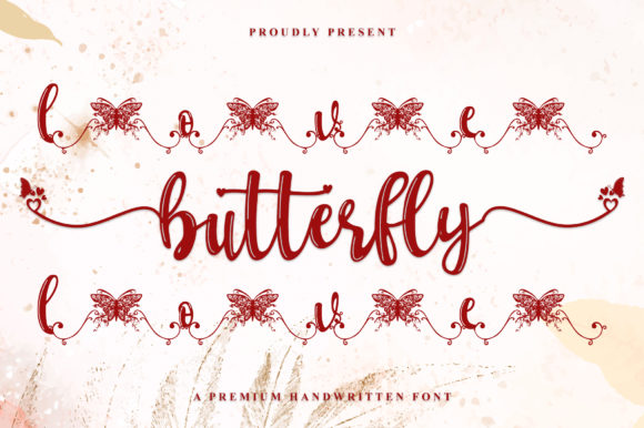 Love Butterfly Font Poster 1