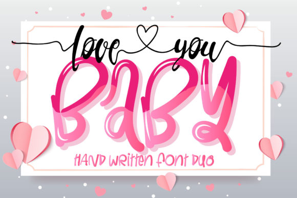 Love You Baby Font Poster 1