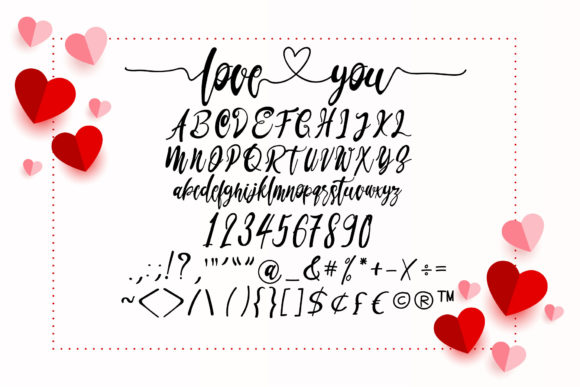 Love You Baby Font Poster 12