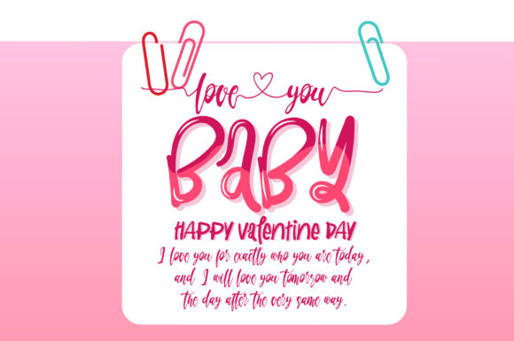 Love You Baby Font Poster 15