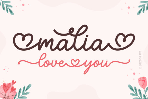 Malia Love You Font Poster 1