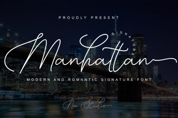 Manhattan Signature Font Poster 1
