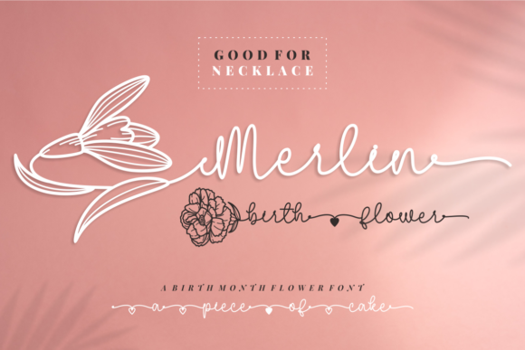 Merlin Birth Flower Font Poster 1