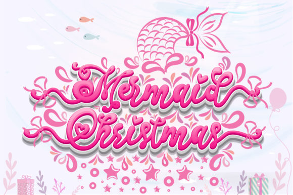 Mermaid Christmas Font Poster 1