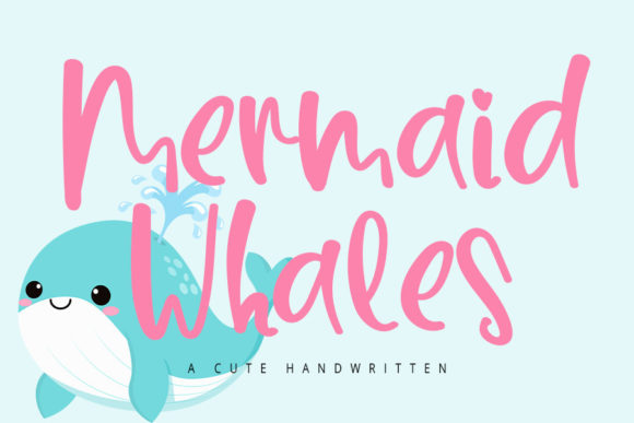 Mermaid Whales Font Poster 1