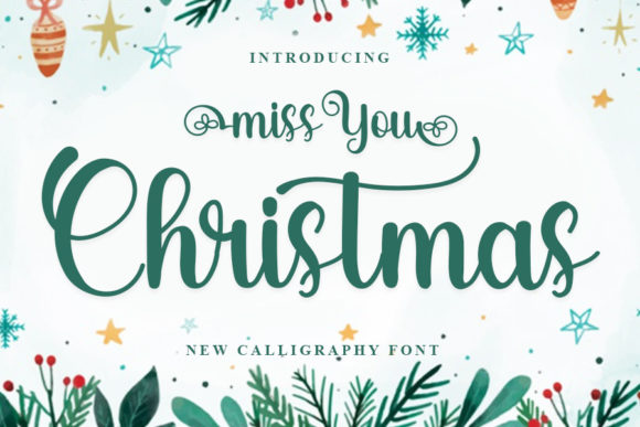 Miss You Christmas Font Poster 1
