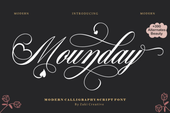 Mounday Calligraphy Font