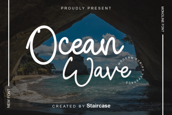 Ocean Wave Font Poster 1