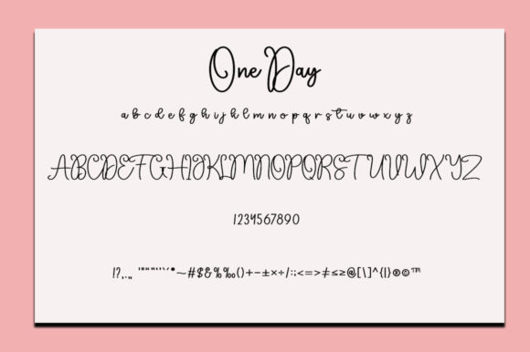One Day Font Poster 7