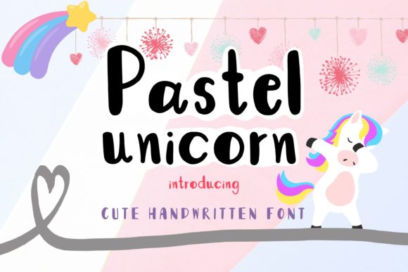 Pastel Unicorn Font Poster 1