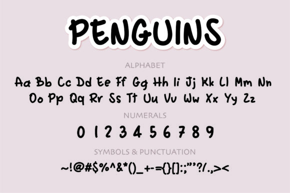 Penguins Font Poster 2