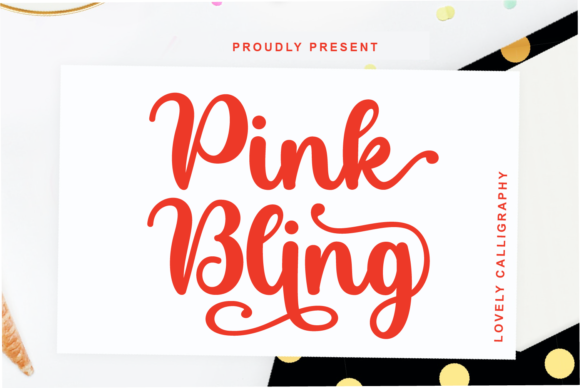 Pink Bling Font Poster 1