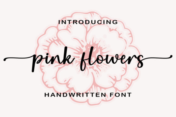 Pink Flowers Font Poster 1