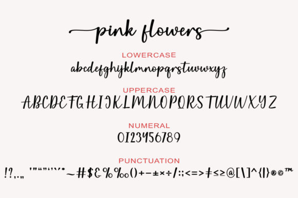Pink Flowers Font Poster 6