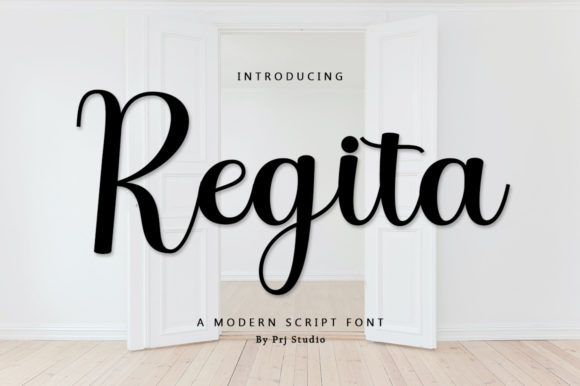 Regita Script Font Poster 1