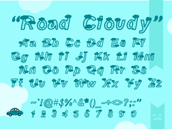 Road Cloudy Font Poster 3