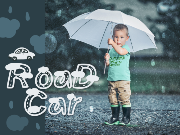 Road Cloudy Font Poster 4
