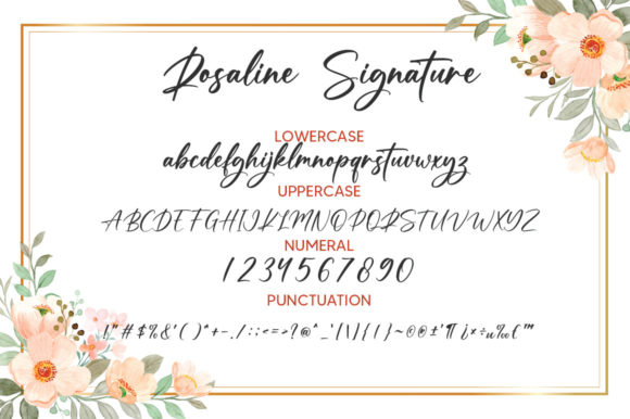 Rosaline Signature Font Poster 6