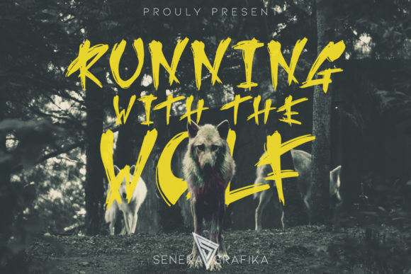 Running Wolf Font Poster 1