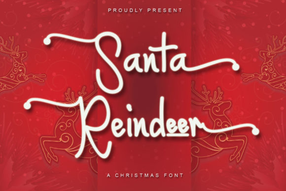 Santa Reindeer Font Poster 1