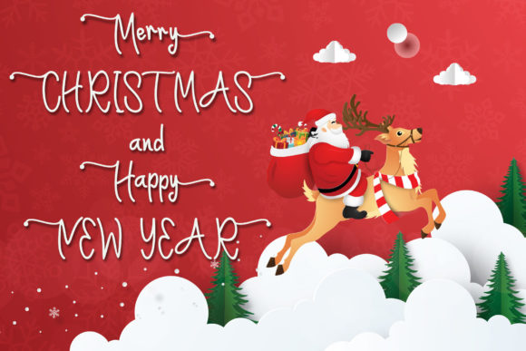 Santa Reindeer Font Poster 2
