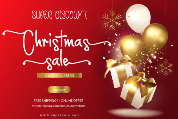Santa Reindeer Font Poster 3