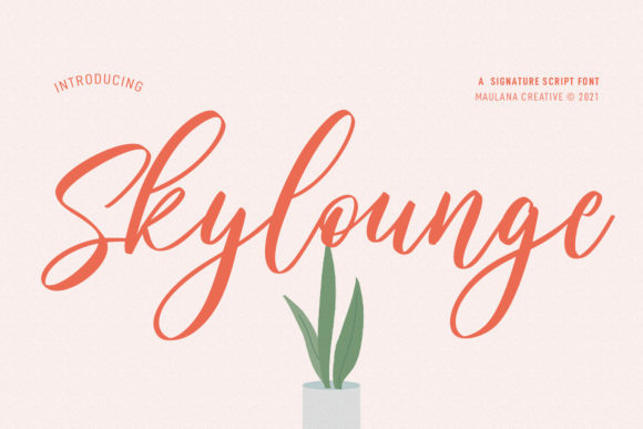 Skylounge Signature Script Font Poster 1