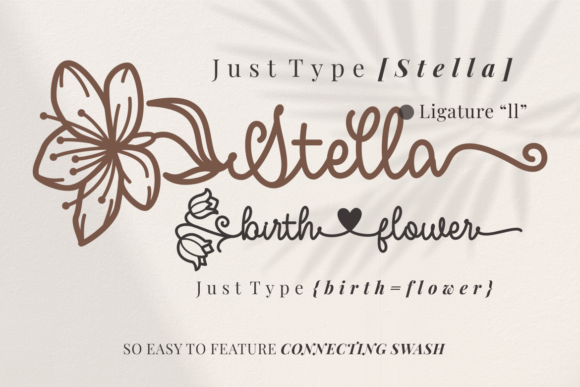 Stella Birth Flower Font Poster 4