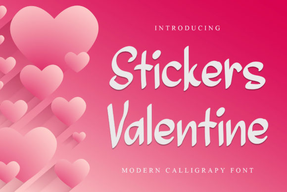 Stickers Valentine Font Poster 1