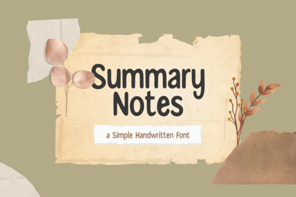 Summary Notes Font Poster 1