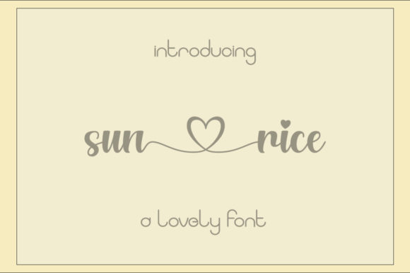 Sunrice Font Poster 1