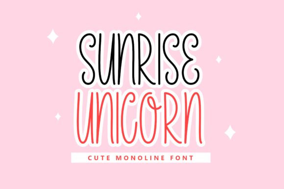 Sunrise Unicorn Font Poster 1