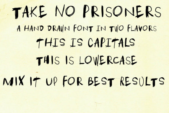 Take No Prisoners Font Poster 2