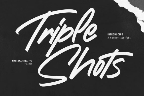 Triple Shots Handwritten Font Font Poster 1