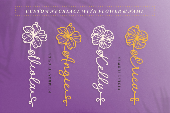 Viola Birth Flower Font Poster 2