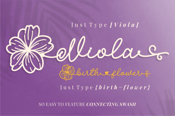 Viola Birth Flower Font Poster 4