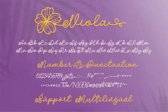 Viola Birth Flower Font Poster 5