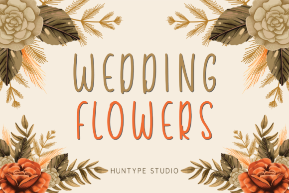 Wedding Flowers Font Poster 1